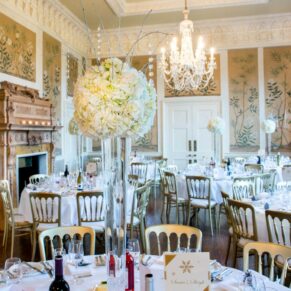 The dining room at Hampden House Christmas wedding