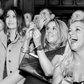 Speeches guest reactions during Hampden House Christmas wedding