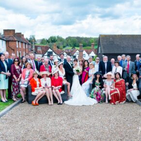 Kings Chapel Amersham wedding photographs of big group pose