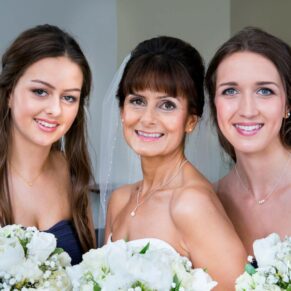 Kings Chapel Amersham wedding photographs of the bride with her bridesmaids