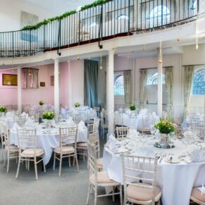 Stunning room setup at Kings Chapel Amersham wedding