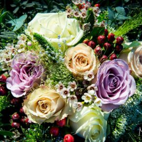 Beautiful flowers at Kings Chapel Amersham wedding