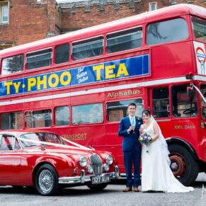 The newlyweds at their Latimer Estate wedding
