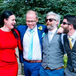 Guests laughing at Latimer Estate wedding