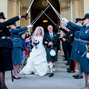 Guard of honour at Halton House wedding