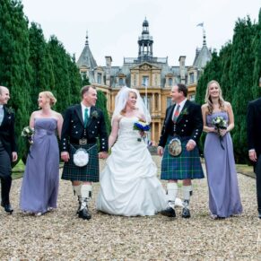 Walking shot at Halton House wedding