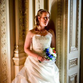 Dramatic lighting at Halton House wedding