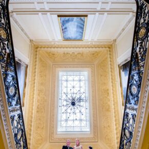 The staircase at Halton House wedding