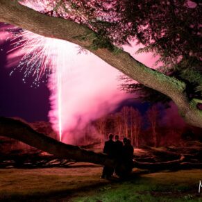Fireworks photography at same sex Buckinghamshire wedding