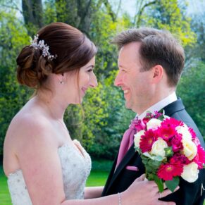 The happy couple at their Taplow House wedding