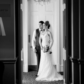 Taplow House Hotel wedding through the doorway