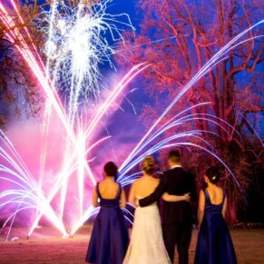 Fireworks at Taplow House Hotel wedding