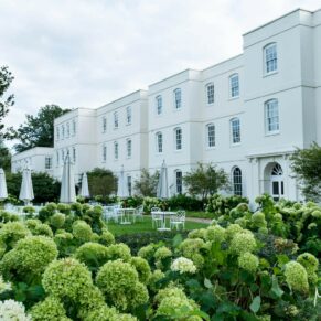The main facade of this fabulous venue on a wonderful summer's day