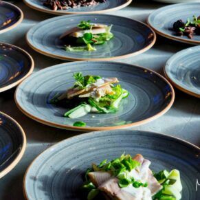 The plated food being readied for the guests looks truly divine
