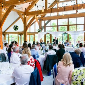 Inside view of the huge barn captured during the civil ceremony