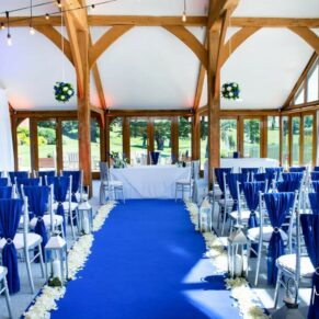 The fabulous setup for a civil ceremony in the barn