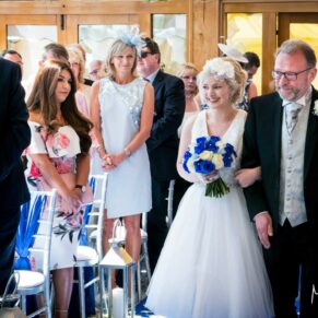 Entrance of the bride with her father into the civil ceremony