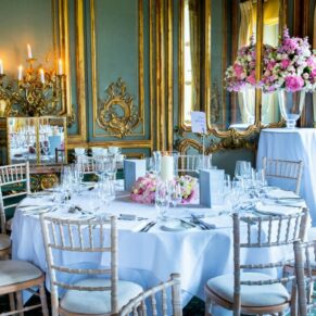 Cliveden House wedding photography - stunning setup in the French Dining Room