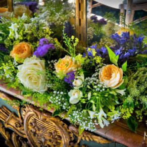 Cliveden House wedding photography - beautiful floral displays