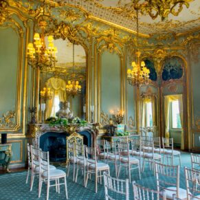 Cliveden House wedding photography - all set up for a civil ceremony in the French Dining Room