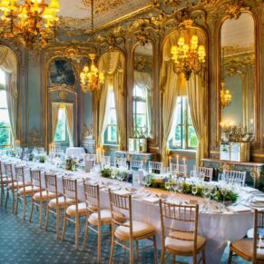 Cliveden House wedding photography of the gorgeous French Dining Room interiors