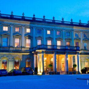 Cliveden House wedding photography - the main house captured at dusk