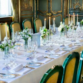 Cliveden House wedding photography - the French Dining Room looking amazing as always