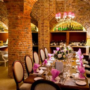 Cliveden House wedding photography - the cellar room setup for the wedding breakfast