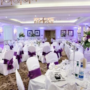 The stunning dining room setup for the meal