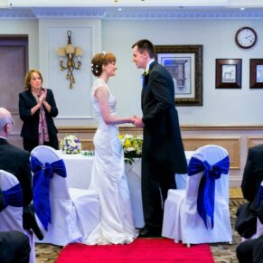 The indoor civil ceremony in progress at this famous Buckinghamshire venue