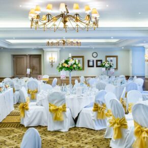 Stunning interiors for the wedding breakfast in the main dining room