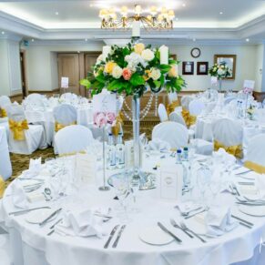 The meal setup at this wonderful riverside hotel