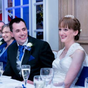 Speech reactions from the bride and groom at this Marlow venue