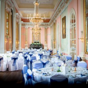 The Versailles Room in all its grandeur just prior to the wedding breakfast at Danesfield House