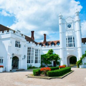 The hotel's stunning inner courtyard captured on a glorious summer's day