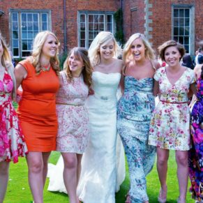 Dorton House wedding photography - the bride with her girlfriends