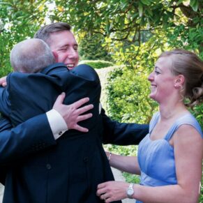 Dorton House wedding photography - hugs always go down well!