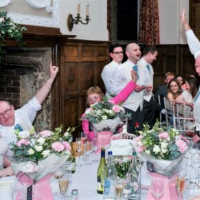 The speeches getting pretty lively at this Dorton House wedding reception