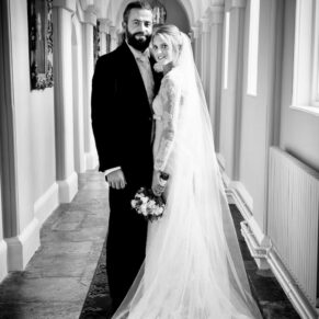 The newlyweds captured in the Gothic Passage at this Grade II listed property