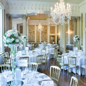 The stunningly beautiful dining room setup in all its extravagant glory