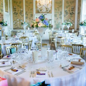 The splendid dining room in all its glory at this majestic Buckinghamshire venue