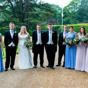 The bridal party taking a relaxed stroll through the fabulous grounds on the estate