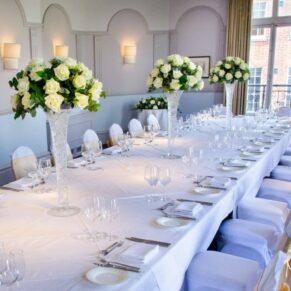 Harte and Garter wedding photography - the banqueting table ready for the guests to take their seats