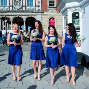 Harte and Garter wedding photography - the bridesmaids making their way towards the Long Walk for pictures