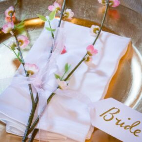 Fancy place setting for each guest as they sat down for the wedding breakfast