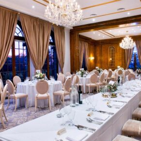 All set for the wedding breakfast in this grand dining room interior at Hedsor House