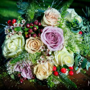 Kings Chapel Amersham wedding photography of the bride's flowers
