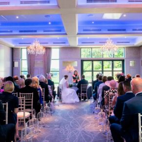 The wedding civil ceremony in progress on the Latimer Estate
