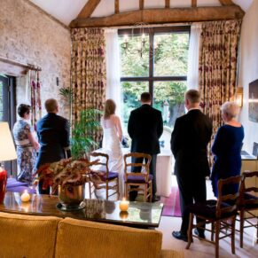Small wedding ceremony held at Le Manoir Aux Quat Saisons in Oxfordshire