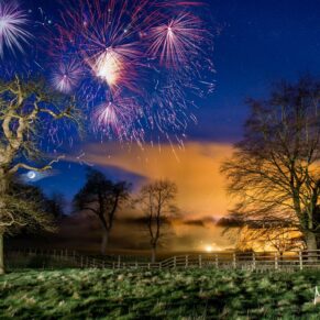 Dramatic and colourful fireworks illuminate the skies above this historic venue in the Misbourne Valley